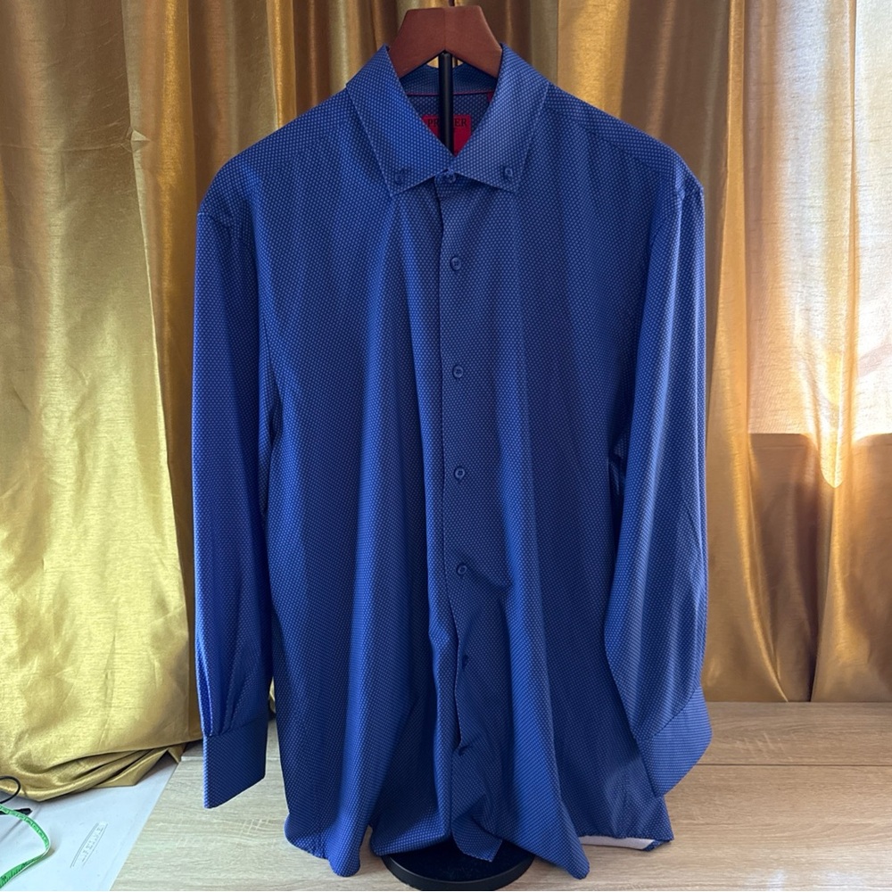Men's Blue Casual Button Down Shirt